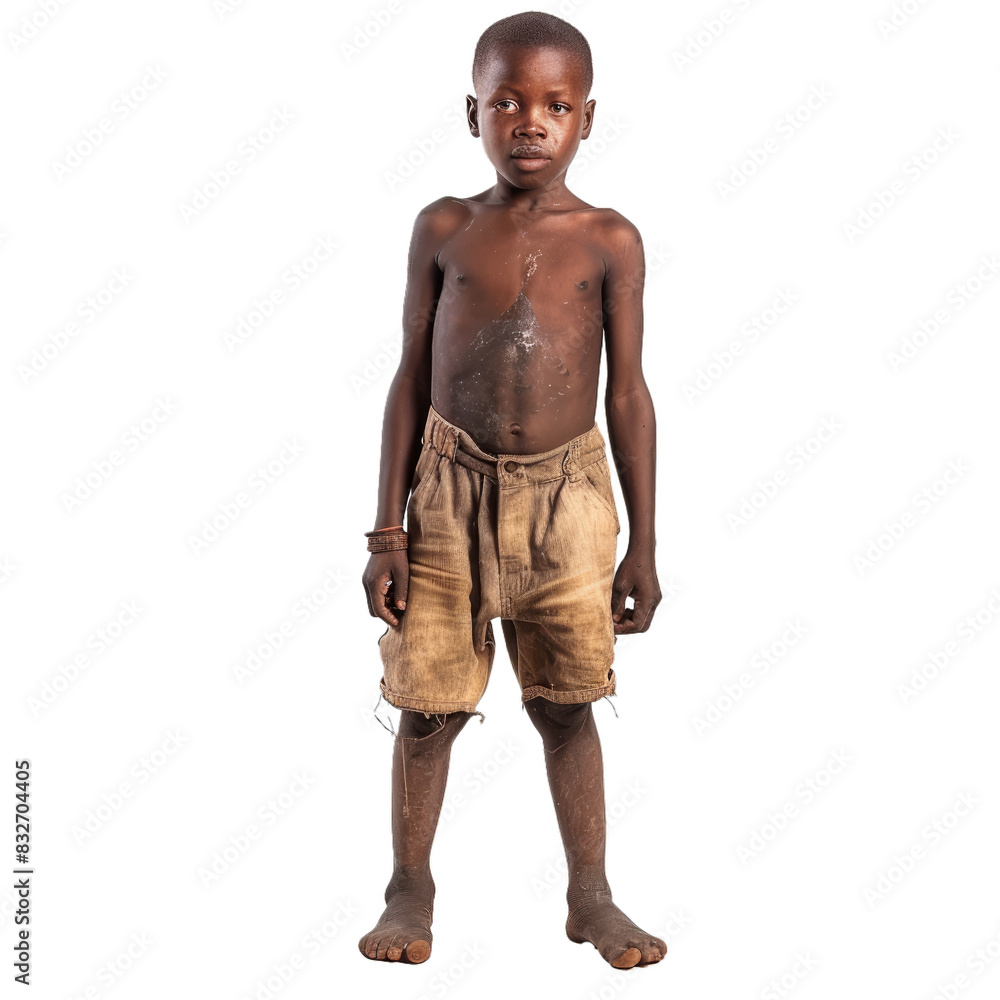 Portrait of a young child standing with a neutral expression, isolated on a transparent backdrop Portrait of a young child standing with a neutral expression, isolated on a transparent backdrop