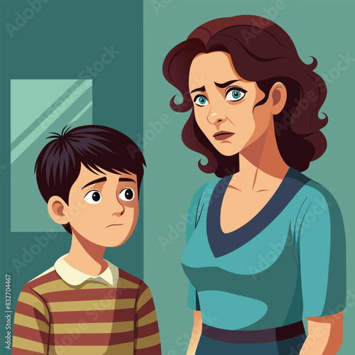 Dealing with whims: a young mother experiences stress due to her child’s eccentric behavior.
