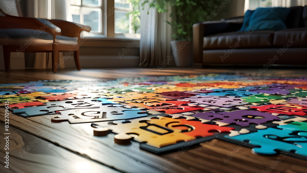 Fototapeta premium puzzle in the room