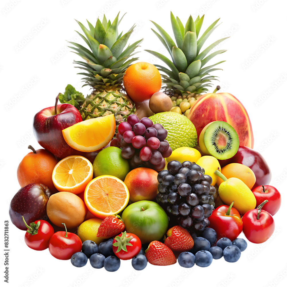 Mix fruits png isolated on transparent background Mix fruits png isolated on transparent background