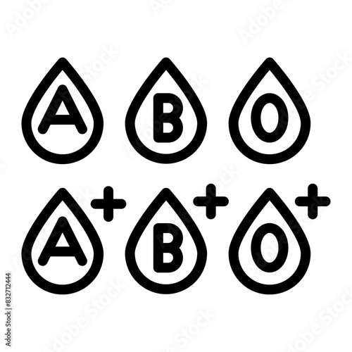 Blood Types Vector Filled Icon Design