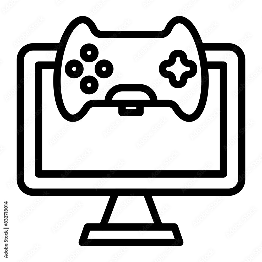 Online Gaming Vector Flat Icon Design Online Gaming Vector Flat Icon Design