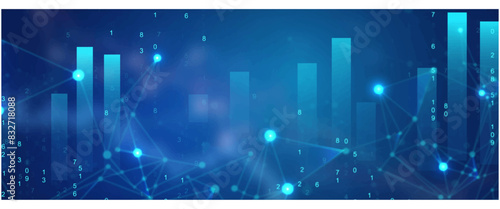 Investment finance chart,stock market business.  Digital financial chart indicators, stock market business and exchange financial growth graph.