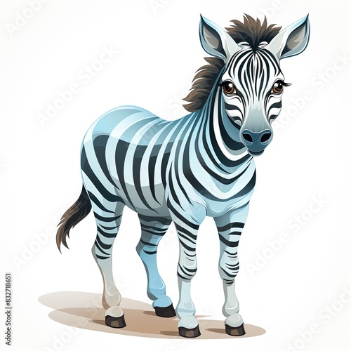 baby zebra on blue background