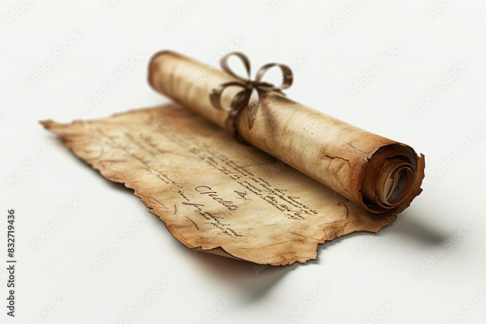 Rolled scroll with ribbon