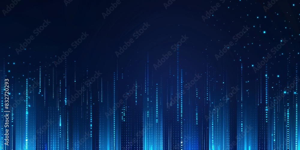 Abstract blue digital sound wave background with glowing dots and ...