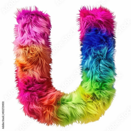 u Colorful letters  furry  hairy  fluffy. Rainbow. motives