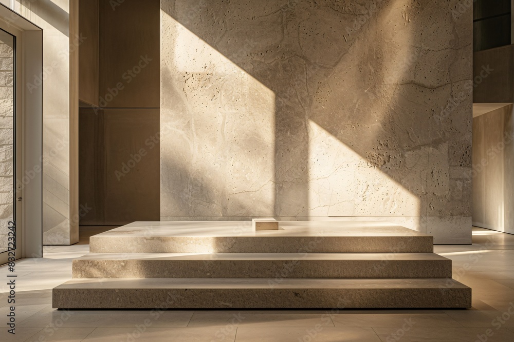 Stone wall, large room, staircases Stone wall, large room, staircases