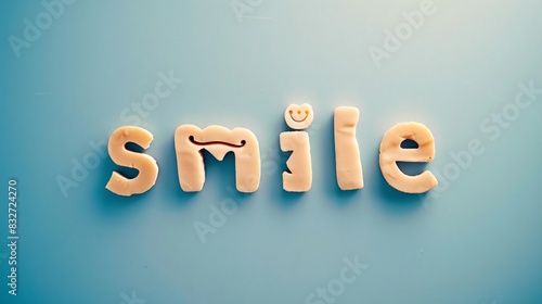 Pale motivational smile background with isolated motive