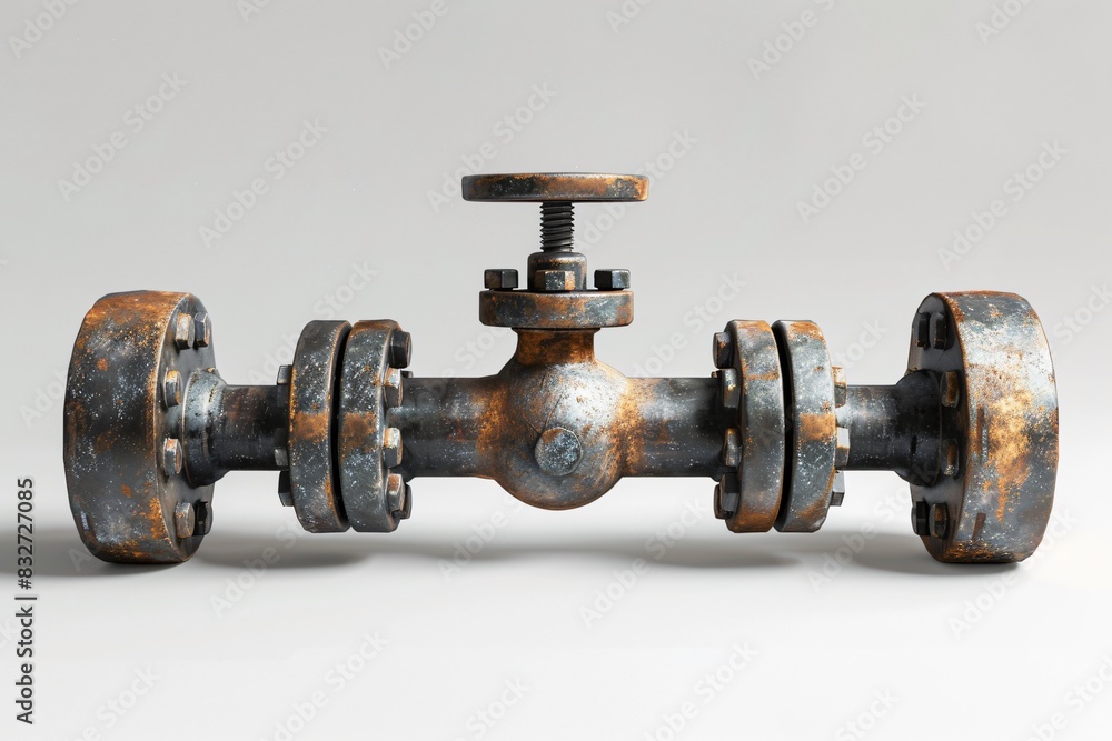 Rusty pipe with metal stopper Rusty pipe with metal stopper