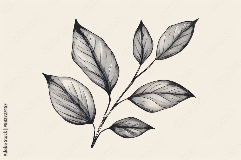Close-up plant leaves on white background Close-up plant leaves on white background