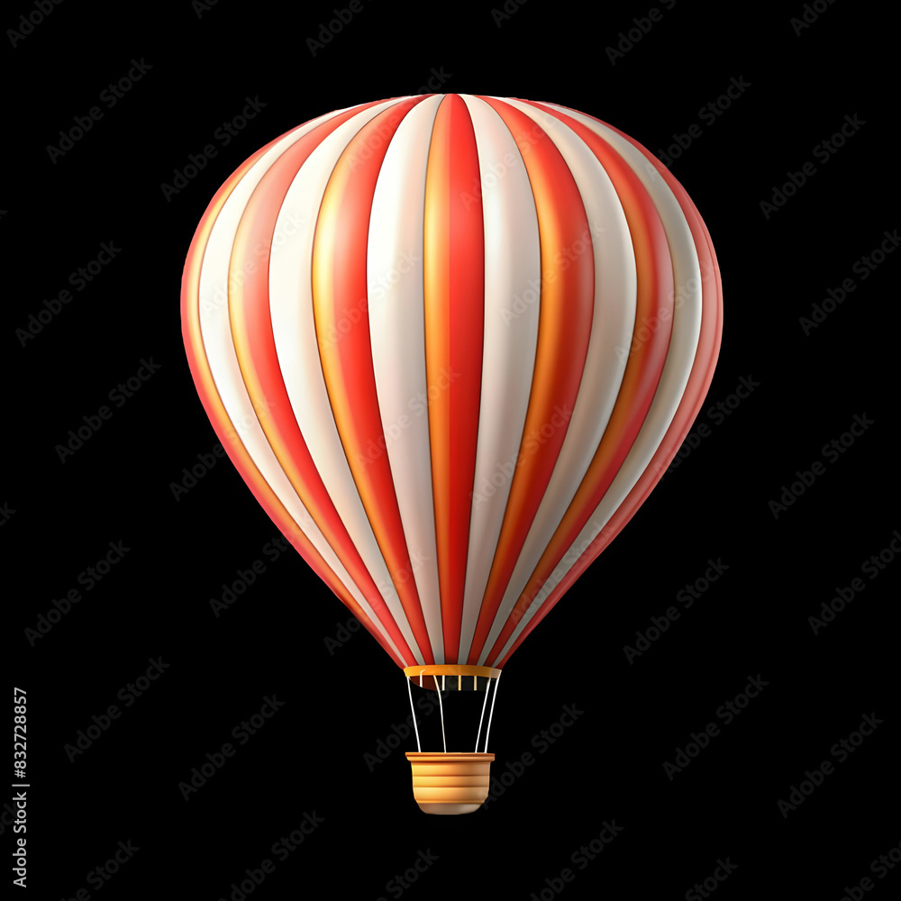 Fototapeta premium 3d air balloon isolated on transparent background. 3D, CG, compositing, object, illustration, background