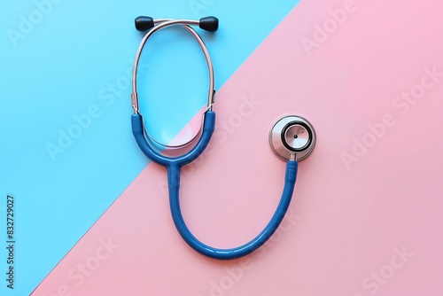 Close-up stethoscope on vibrant background photo