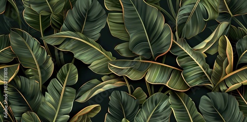 Wallpaper Mural Vintage seamless pattern with tropical plants. Palm leaves in realistic style. Botanical illustration. Foliage design for wallpaper. AI generated illustration Torontodigital.ca