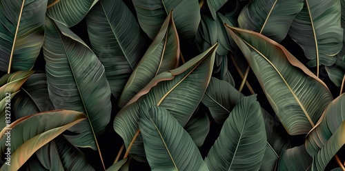 Wallpaper Mural Vintage seamless pattern with tropical plants. Palm leaves in realistic style. Botanical illustration. Foliage design for wallpaper. AI generated illustration Torontodigital.ca