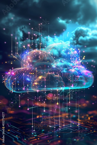 Abstract cloud connection technology background © Media Srock