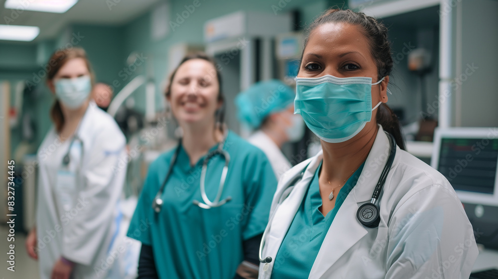 Portraits of medical workers in the workplace. Portraits of medical workers in the workplace.