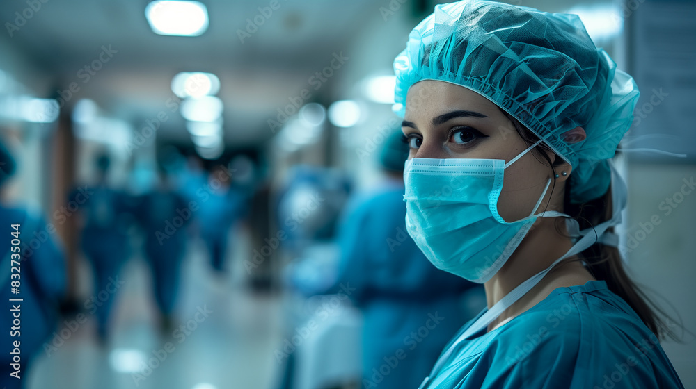 Portraits of medical workers in the workplace. Portraits of medical workers in the workplace.