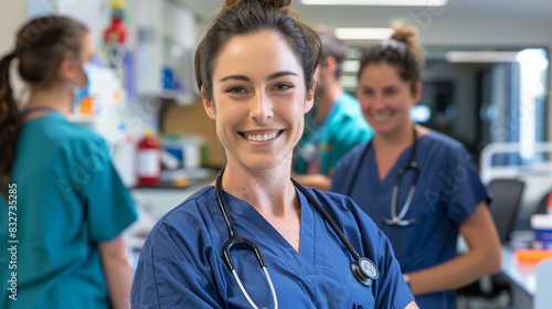Free Download Portraits of medical workers in the workplace. - GFXLoad