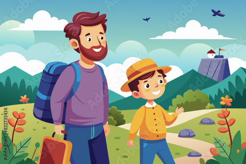 Exploración juntos: padre e hijo descubriendo el mundo