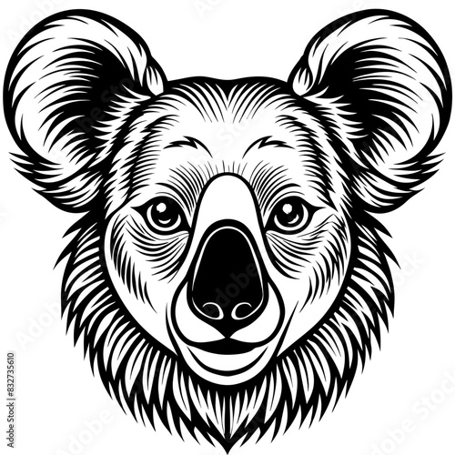 Detailed koala bear head vector illustration