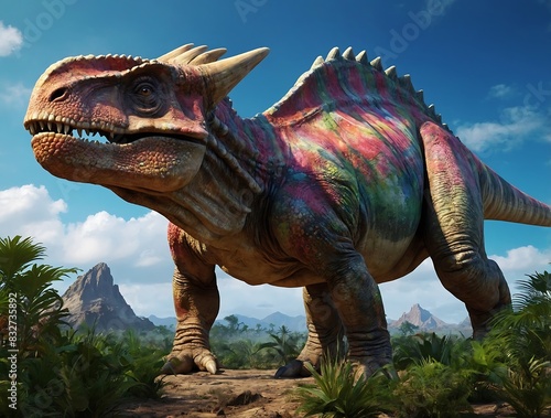 AIgenerated majestic dinosaurs in a prehistoric landscape AI generated
