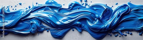 Dynamic abstract background of blue oil paint strokes, can be utilized for printed materials such as brochures, flyers, and business cards. photo