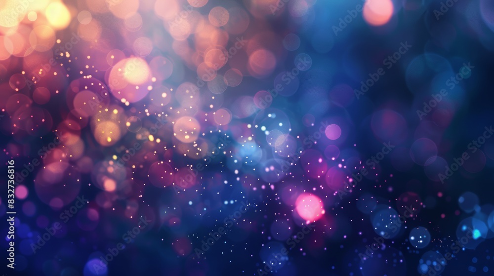 Abstract colorful bokeh background with various lights. Festive and celebratory design
