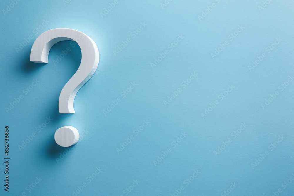 White question mark blue background White question mark blue background