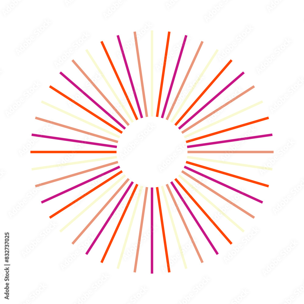 An abstract isolated retro boho sunburst shape design element. An abstract isolated retro boho sunburst shape design element.