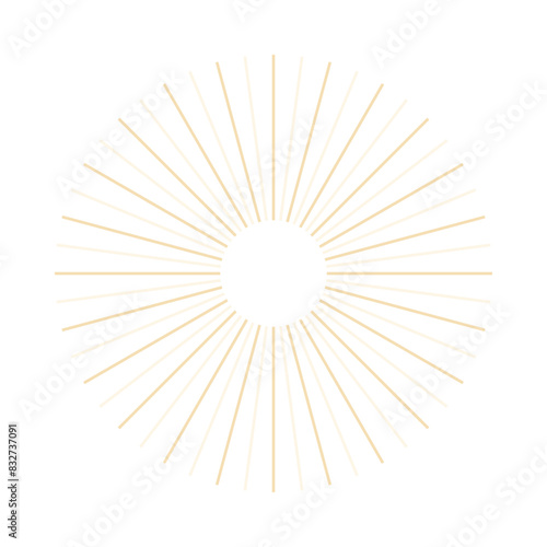  An abstract isolated retro boho sunburst shape design element.