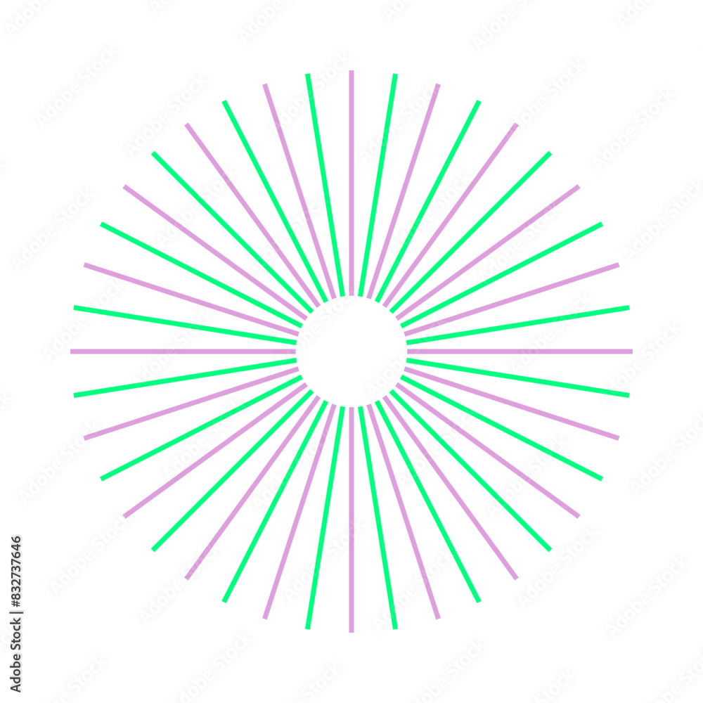An abstract isolated retro boho sunburst shape design element. An abstract isolated retro boho sunburst shape design element.