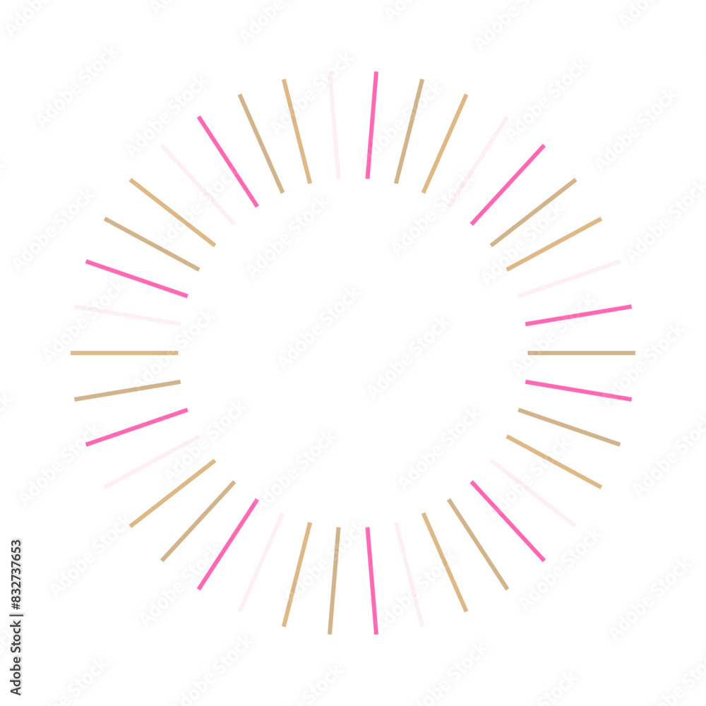 Obraz premium An abstract isolated retro boho sunburst shape design element.