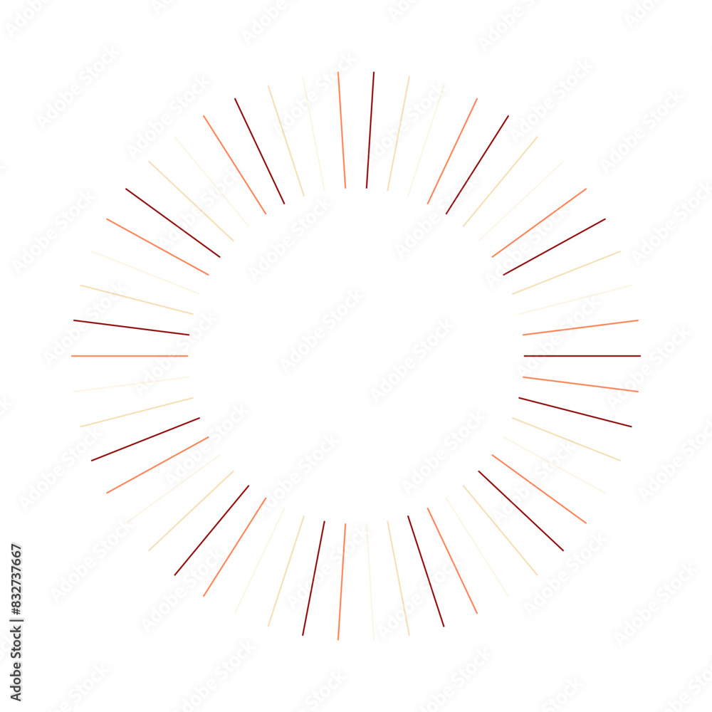 Obraz premium An abstract isolated retro boho sunburst shape design element.