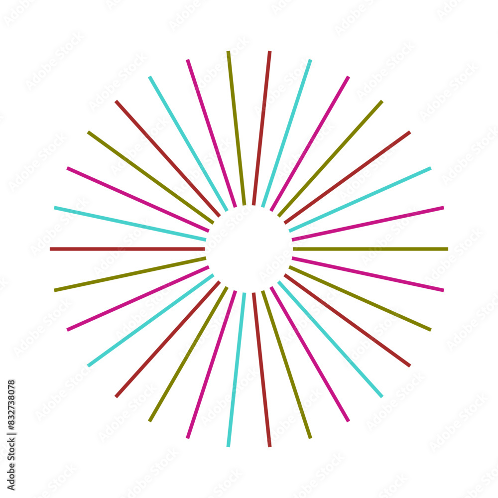 An abstract isolated retro boho sunburst shape design element. An abstract isolated retro boho sunburst shape design element.