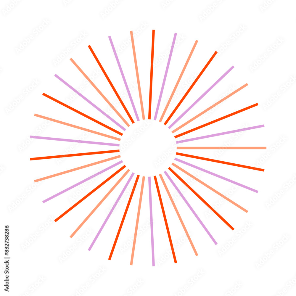 An abstract isolated retro boho sunburst shape design element. An abstract isolated retro boho sunburst shape design element.