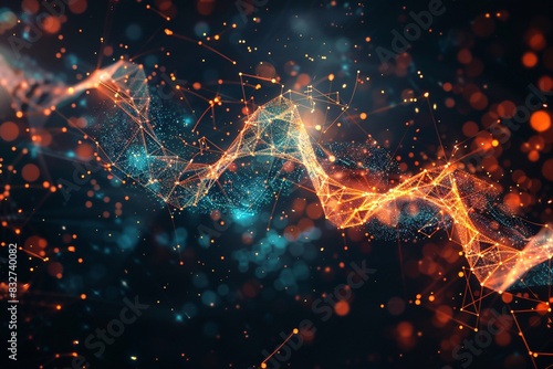 Close-up blue orange abstract lights