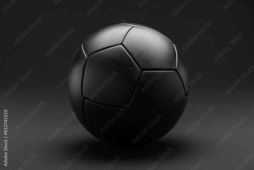 Soccer Graphic. Modern Black Soccer Ball on Isolated Black Background Soccer Graphic. Modern Black Soccer Ball on Isolated Black Background