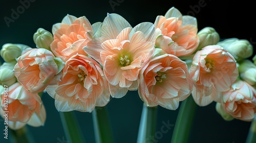  A macro image of delicate flower petals adorned with water droplets, creating an enchanting display