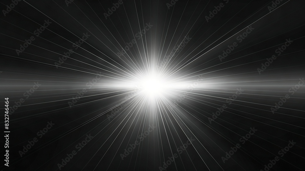 A black and white image featuring a bright light centrally surrounded by darkness A black and white image featuring a bright light centrally surrounded by darkness