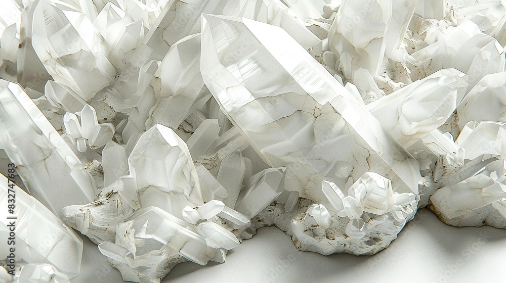 White rock pile on white floor near blue-white object on table White rock pile on white floor near blue-white object on table