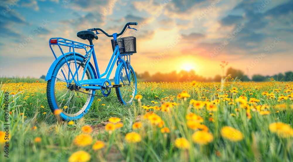 Fototapeta premium bike in the field