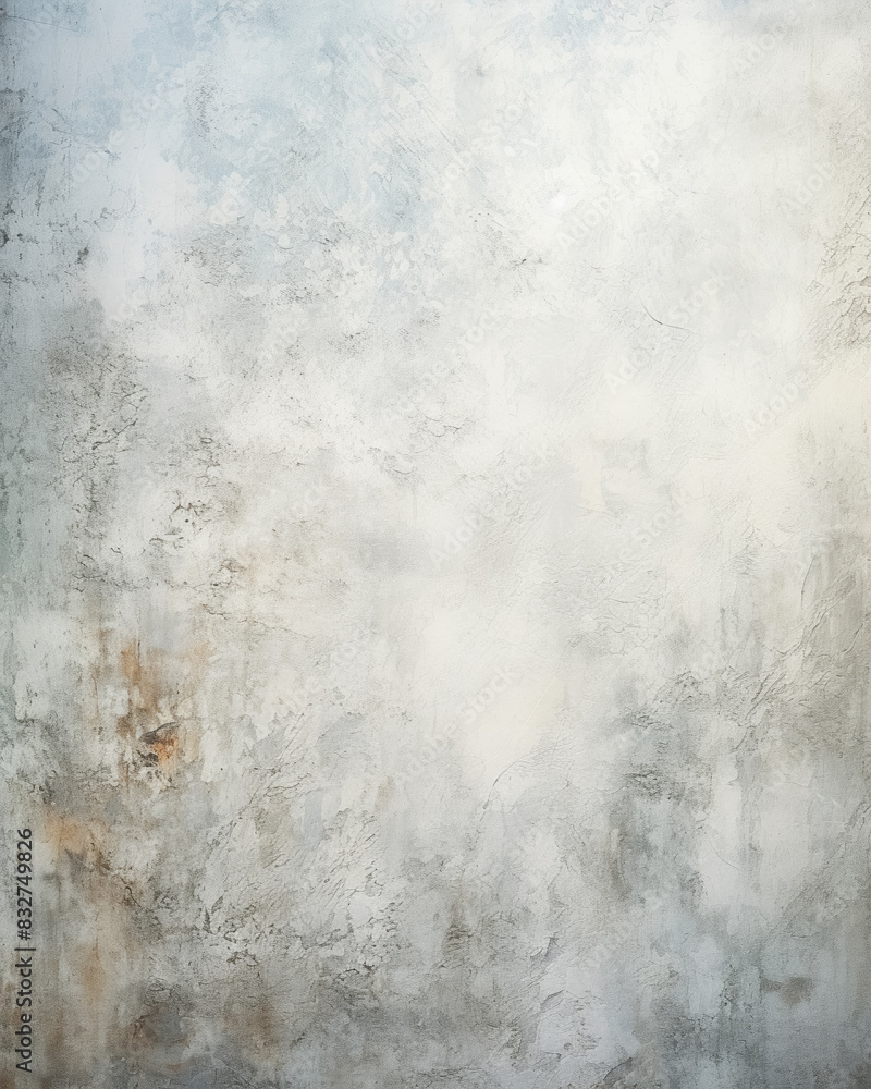 Abstract background with textured gradient soft pastel grey and white with distressed paint strokes, backdrop for design