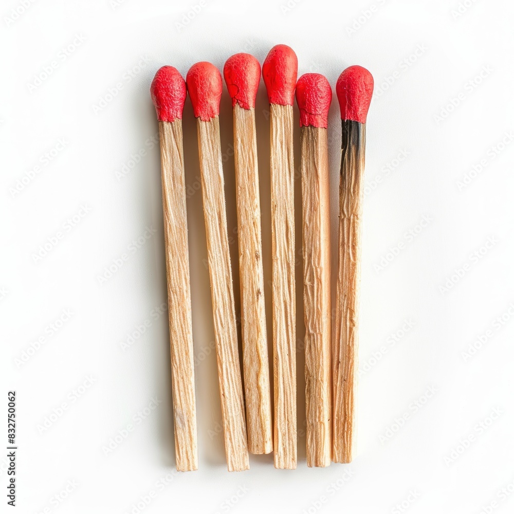 A high-resolution photograph of matches isolated on a white background, highlighting their compact design and utility. A high-resolution photograph of matches isolated on a white background, highlighting their compact design and utility.