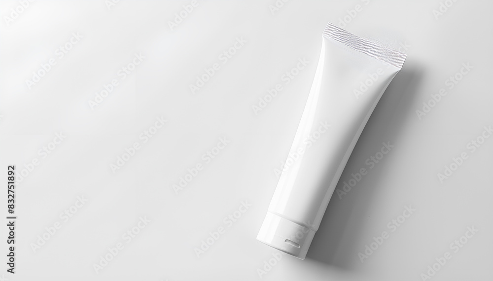 Open tube of ointment isolated on white, top view. Space for text Open tube of ointment isolated on white, top view. Space for text