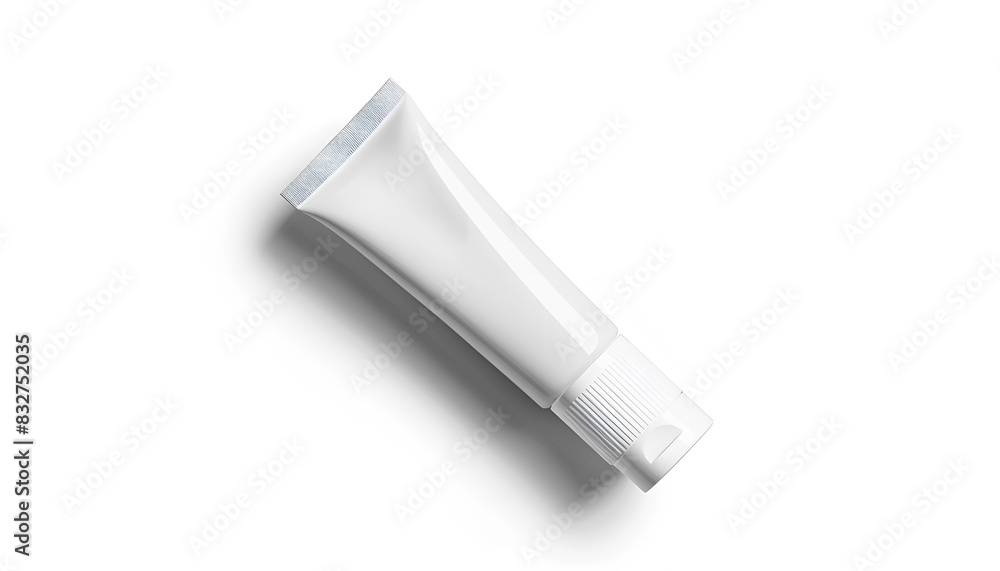 Open tube of ointment isolated on white, top view. Space for text Open tube of ointment isolated on white, top view. Space for text