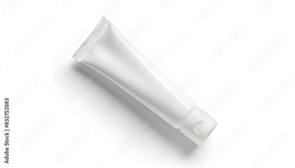 Open tube of ointment isolated on white, top view. Space for text Open tube of ointment isolated on white, top view. Space for text
