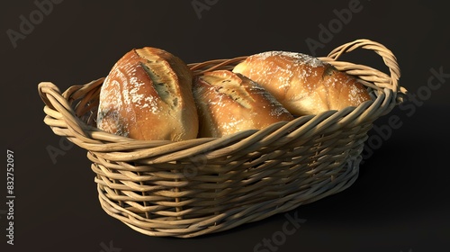 A loaf of bread in a basket