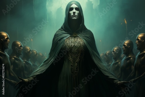 A mysterious and powerful necromancer, raising armies of undead to serve their bidding. - Generative AI