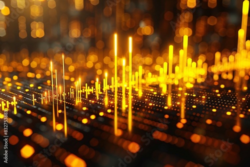 Yellow and black lights close-up